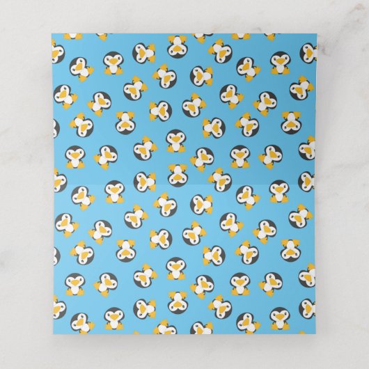 Pinguin-Babydusche Platzkarte (Innenseite Aufgefaltet)