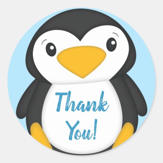 Pinguin-Babydusche Runder Aufkleber (Vorderseite)