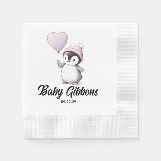 Pinguin-Babydusche Serviette (Vorderseite)