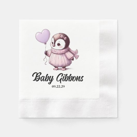 Pinguin-Babydusche Serviette (Vorderseite)