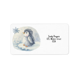 Pinguin. Babyparty. Adressaufkleber