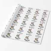 Pinguin Baby's 1. Geburtstag Geschenkpapier (Ungerollt)