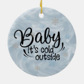 Pinguin - Babys - Erste Weihnachten Keramik Ornament (Hinten)