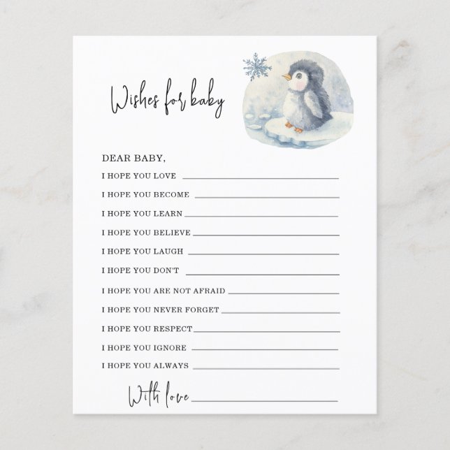 Pinguin - Babywünsche (Vorderseite)