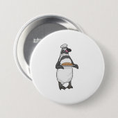 Pinguin Bäcker Brot Button (Vorne & Hinten)