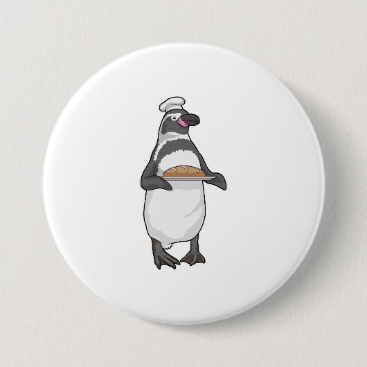 Pinguin Bäcker Brot Button (Vorderseite)