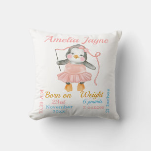 Pinguin-Balletttänzerin Rosa Baby Mädchen Statisti Kissen