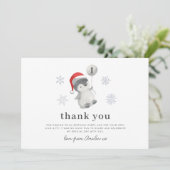 Pinguin Balloon 1. Geburtstag - Danke Karte (Stehend Vorderseite)