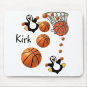 Pinguin Basketball Maus Pad! Mousepad (Vorne)