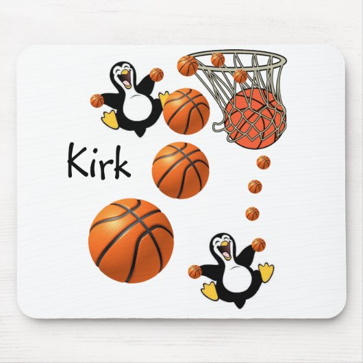 Pinguin Basketball Maus Pad! Mousepad (Vorne)