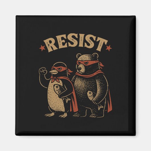 Pinguin Bear Flippers Up Residence Funny Pinguins Magnet (Vorne)