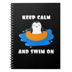 Pinguin Behielt Ruhe und schwimmen auf Notizblock