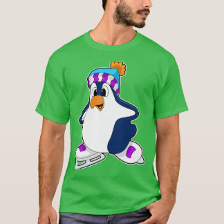 Pinguin bei der Ice-Skaten mit Ice-Skaten 2 T-Shirt