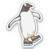 Pinguin bei Ice Skaten mit Ice-Skaten Aufkleber (Vorderseite)