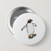 Pinguin bei Ice Skaten mit Ice-Skaten Button (Vorne & Hinten)