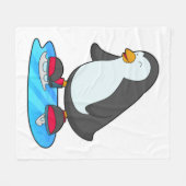 Pinguin bei Ice Skaten mit Ice-Skaten Fleecedecke (Vorderseite (Horizontal))