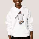 Pinguin bei Ice Skaten mit Ice-Skaten Hoodie (Vorderseite)