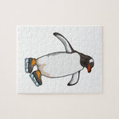 Pinguin bei Ice Skaten mit Ice-Skaten Puzzle (Horizontal)