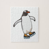 Pinguin bei Ice Skaten mit Ice-Skaten Puzzle (Vertikal)
