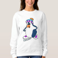 Pinguin bei Ice Skaten mit Ice-Skaten