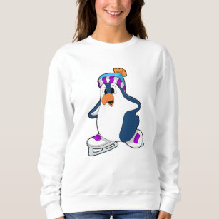 Pinguin bei Ice Skaten mit Ice-Skaten Sweatshirt