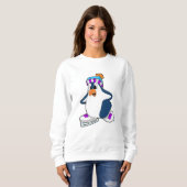 Pinguin bei Ice Skaten mit Ice-Skaten Sweatshirt (Vorne ganz)
