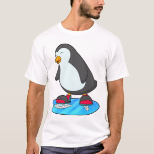 Pinguin bei Ice Skaten mit Ice-Skaten T-Shirt