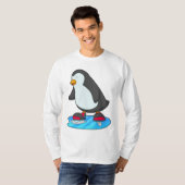 Pinguin bei Ice Skaten mit Ice-Skaten T-Shirt (Vorne ganz)