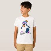 Pinguin bei Ice Skaten mit Ice-Skaten T-Shirt (Vorne ganz)