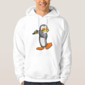 Pinguin bei Musik mit Flute Hoodie (Vorderseite)