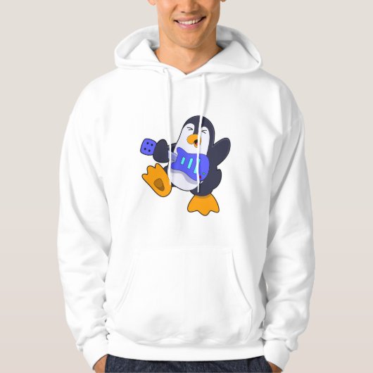 Pinguin bei Musik mit Gitarre Hoodie (Vorderseite)