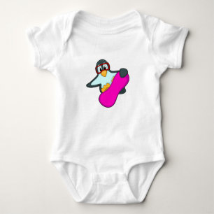Pinguin bei Snowboard Sports & Ski Gogles Baby Strampler