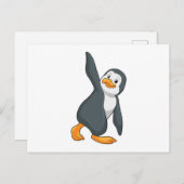 Pinguin bei Yoga-Stretching-Übungen Postkarte (Vorne/Hinten)