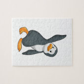 Pinguin bei Yoga-Stretching-Übungen Puzzle (Horizontal)