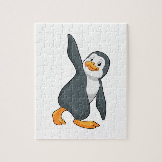 Pinguin bei Yoga-Stretching-Übungen Puzzle (Vertikal)