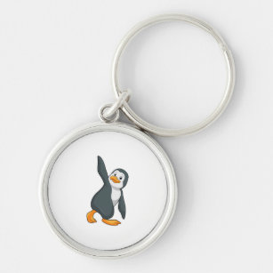 Pinguin bei Yoga-Stretching-Übungen Schlüsselanhänger