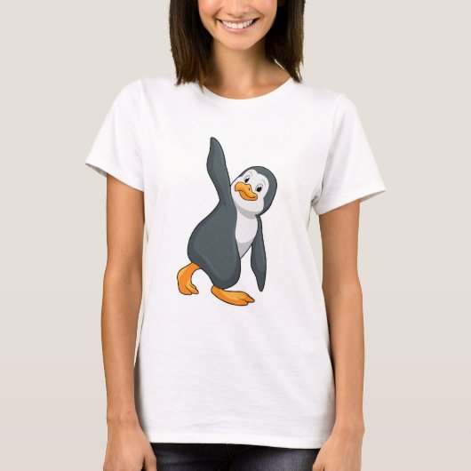 Pinguin bei Yoga-Stretching-Übungen T-Shirt (Vorderseite)