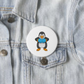 Pinguin beim Boxen mit Boxhandschuhen Button (Beispiel)