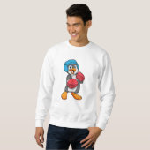 Pinguin beim Boxen mit Boxhandschuhen & Helm Sweatshirt (Vorne ganz)