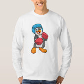 Pinguin beim Boxen mit Boxhandschuhen & Helm T-Shirt (Vorderseite)