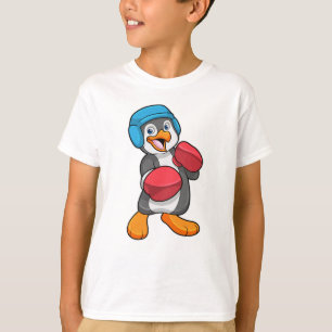 Pinguin beim Boxen mit Boxhandschuhen & Helm T-Shirt