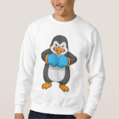 Pinguin beim Boxen mit Boxhandschuhen Sweatshirt (Vorderseite)