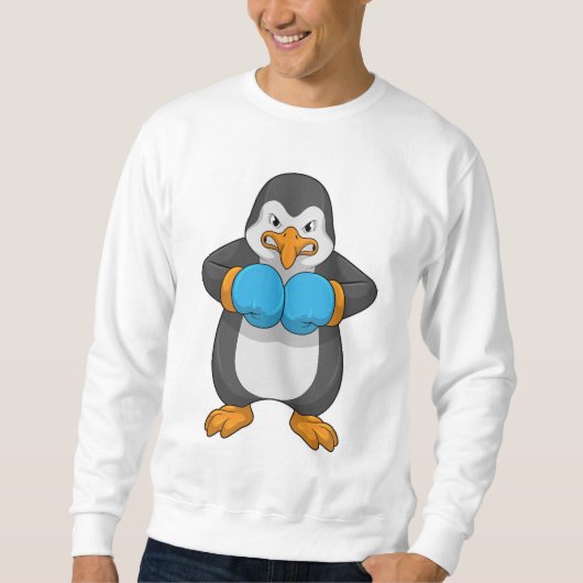 Pinguin beim Boxen mit Boxhandschuhen Sweatshirt (Vorderseite)