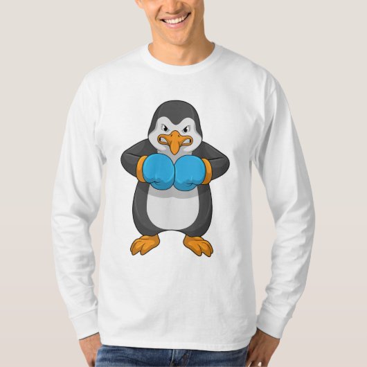 Pinguin beim Boxen mit Boxhandschuhen T-Shirt (Vorderseite)