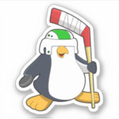 Pinguin beim Eishockey mit Eishockeyschläger Aufkleber (Vorderseite)