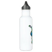 Pinguin beim Eishockey mit Eishockeyschläger Edelstahlflasche (Links)