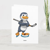 Pinguin beim Eishockey mit Eishockeyschläger Karte (Rückseite)