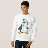 Pinguin beim Eishockey mit Eishockeyschläger Sweatshirt (Vorne ganz)