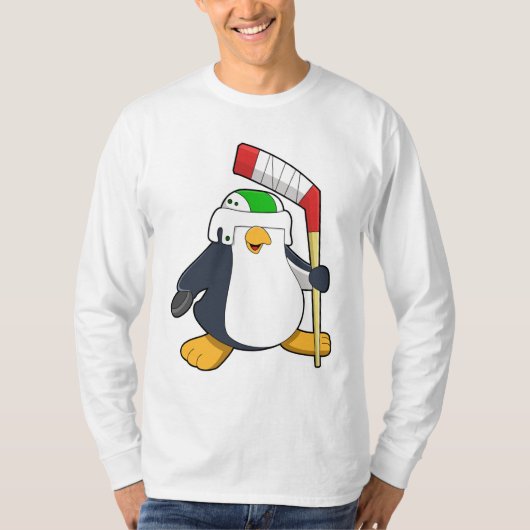 Pinguin beim Eishockey mit Eishockeyschläger T-Shirt (Vorderseite)