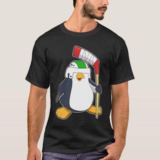 Pinguin beim Eishockey mit Eishockeyschläger T-Shirt (Vorderseite)